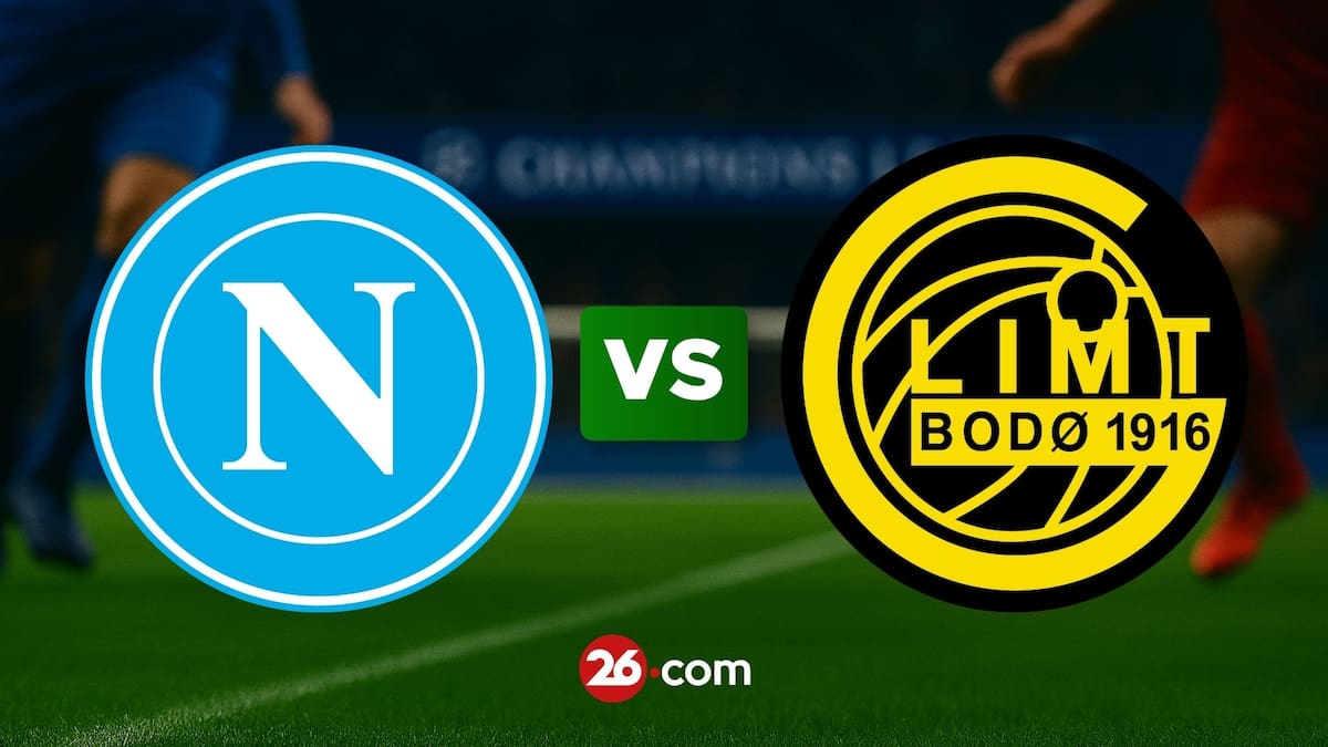 Portada con los escudos de Napoli vs Bodo Glimt