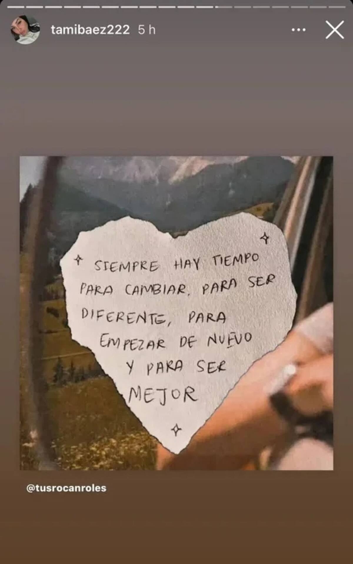 Post de Tamara Báez. Fuente: Instagram