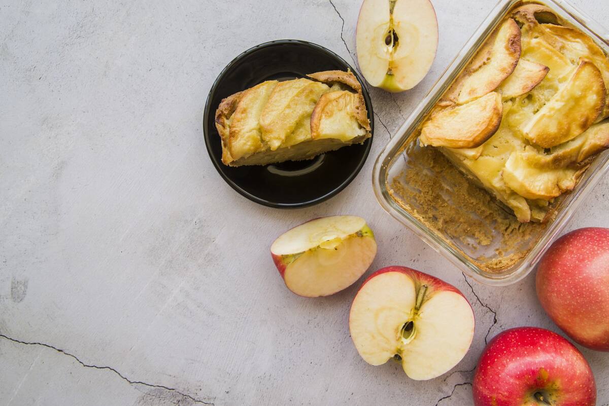 Postre de manzana. Foto Freepik