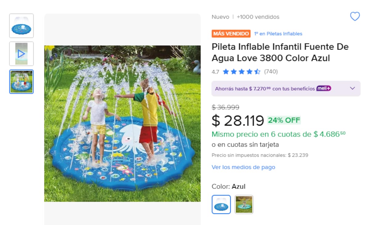 Precios de piletas para casas en Argentina.