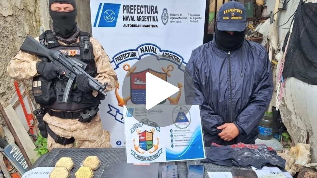 Prefectura secuestró más de 1.200 millones de pesos en lingotes de oro en Caleta Olivia.