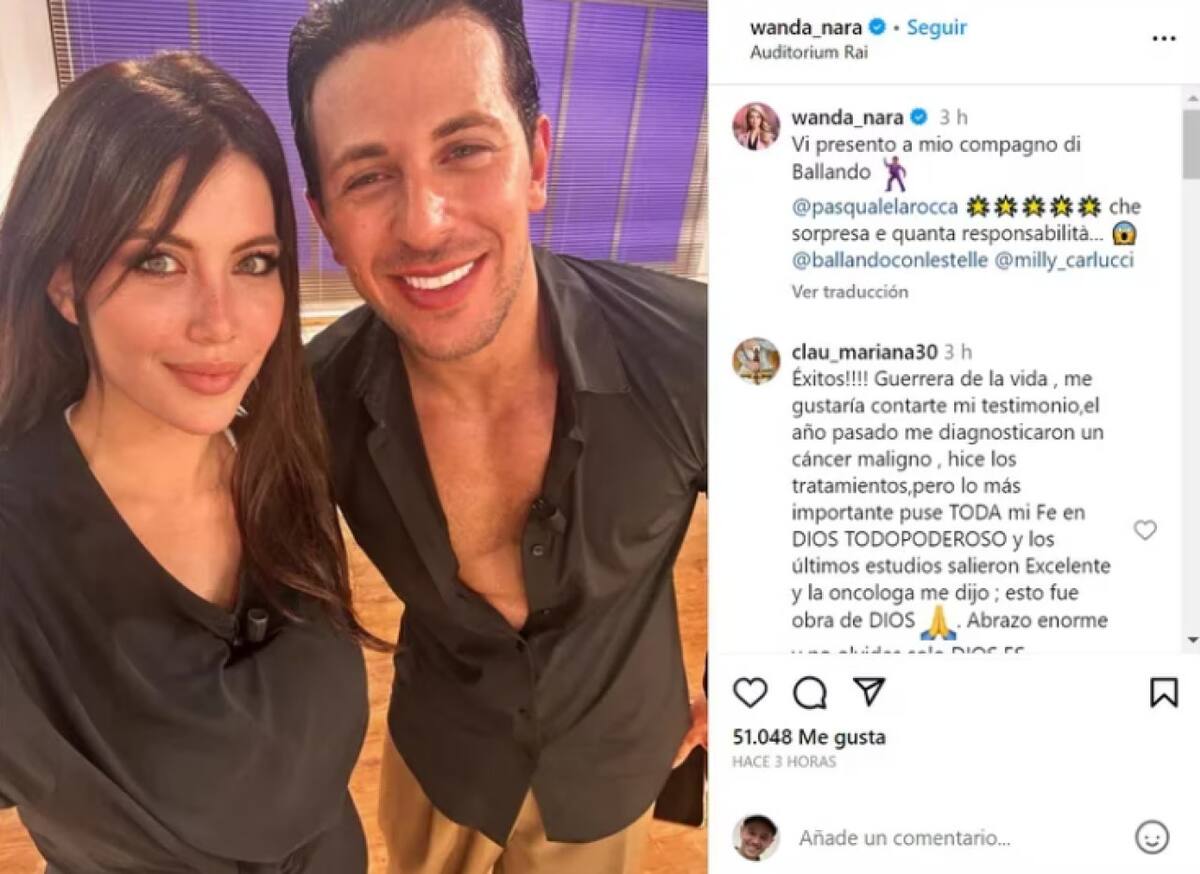 Presentación de Wanda Nara de su bailarín para el Ballando con le stelle. Foto: @wanda_nara