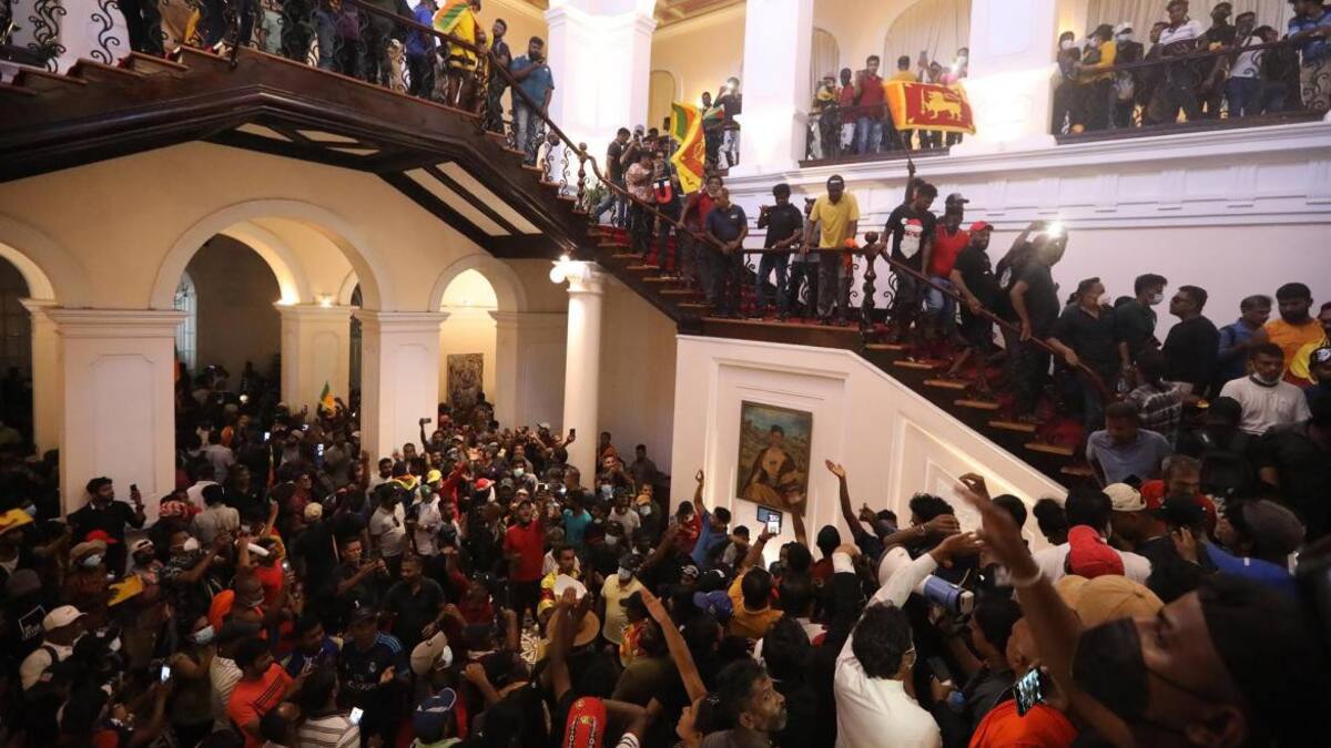 Protesta anti gobierno en Sri Lanka. Foto: EFE.