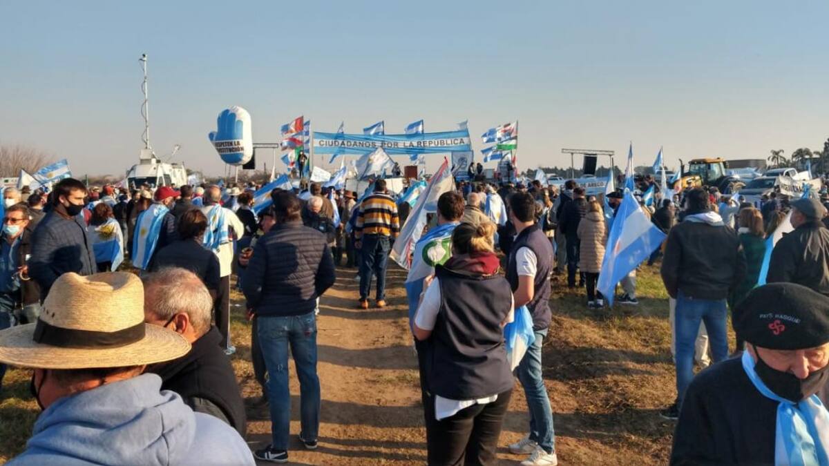 Protesta del campo en San Nicolás contra el Gobierno