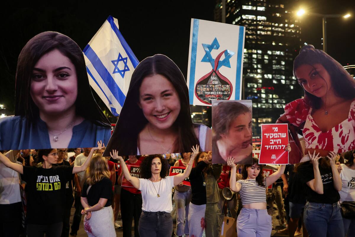 Protesta exigiendo la liberación inmediata de los rehenes en Israel. Foto: Reuters