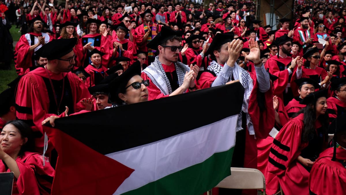 Protesta propalestina en la Universidad de Harvard. Foto: Reuters