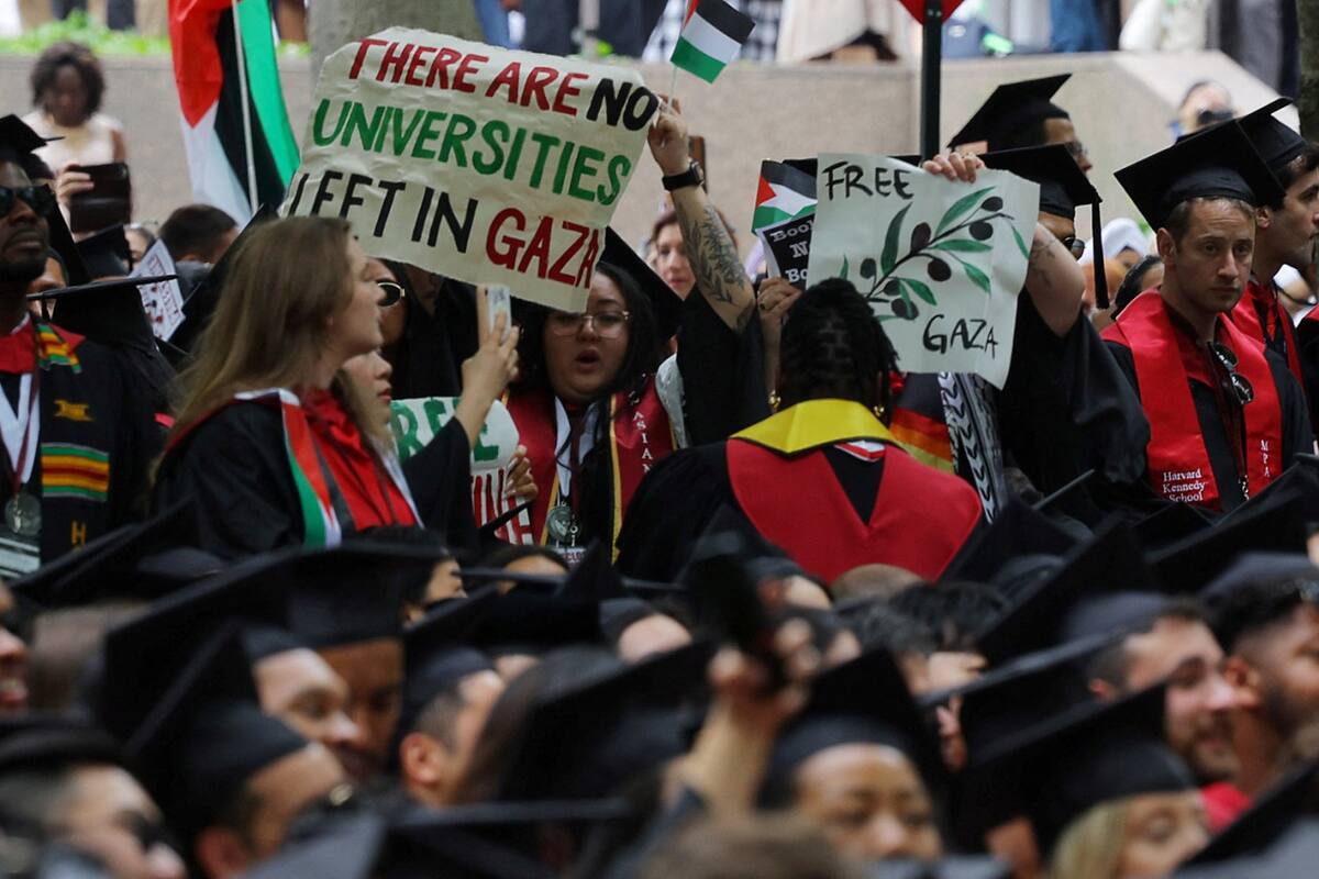 Protesta propalestina en la Universidad de Harvard. Foto: Reuters