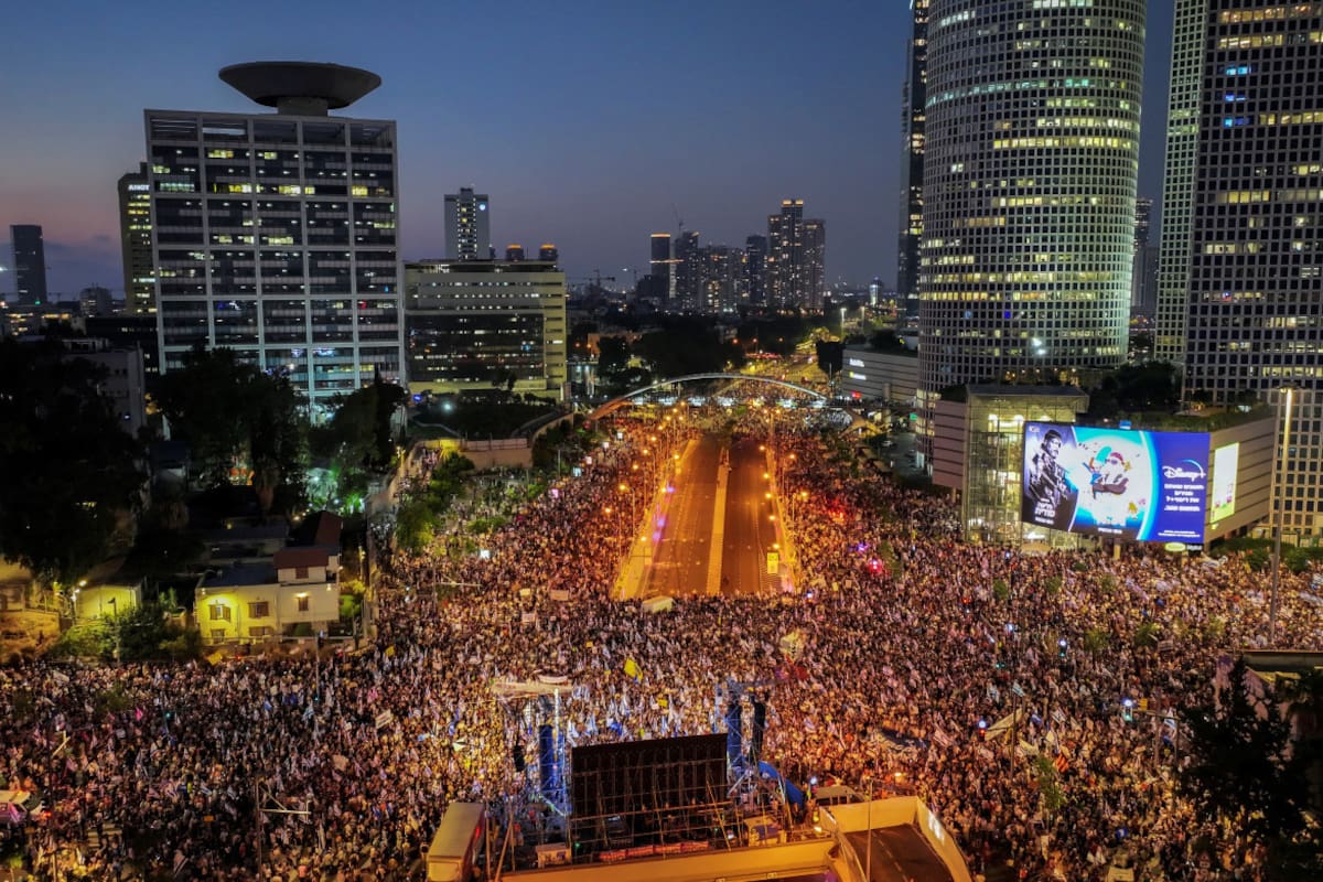 Protestas contra la reforma judicial en Israel. Foto: Reuters.