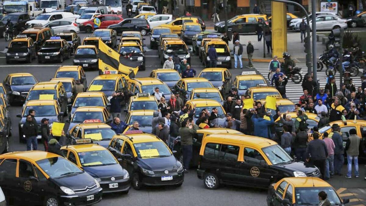 Protestas de taxistas en la Ciudad
