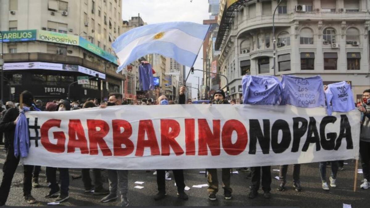 Protestas de trabajadores de Garbarino, NA
