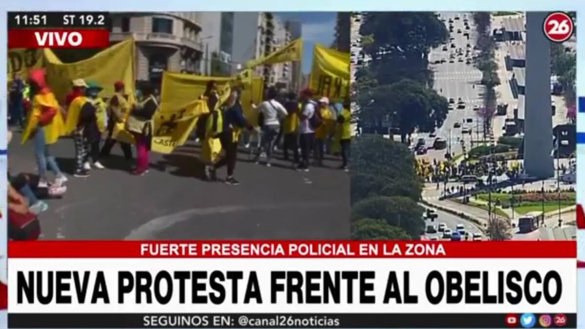 Protestas en el centro porteño, CANAL 26