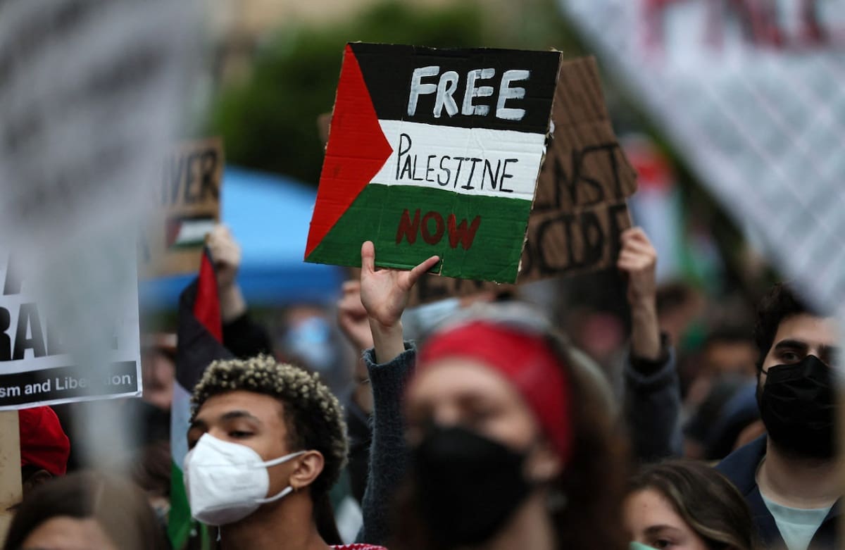 Protestas en los campus de Nueva York. Foto: Reuters.