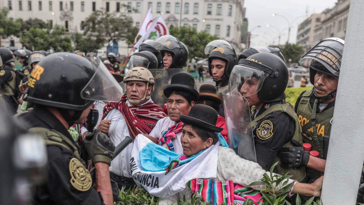 Protestas en Perú. Foto: EFE.