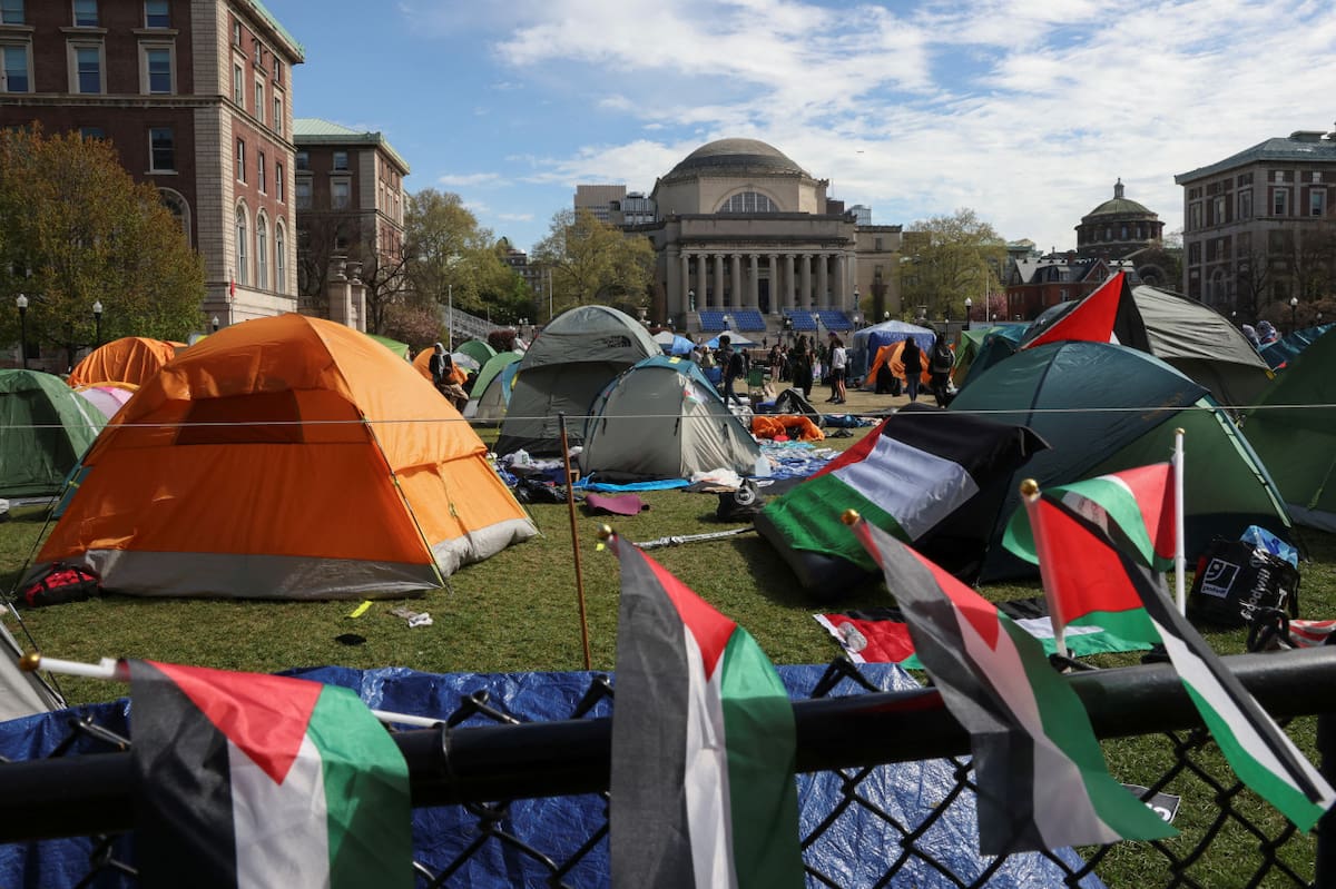 Protestas propalestinas en campus de EEUU. Foto: Reuters