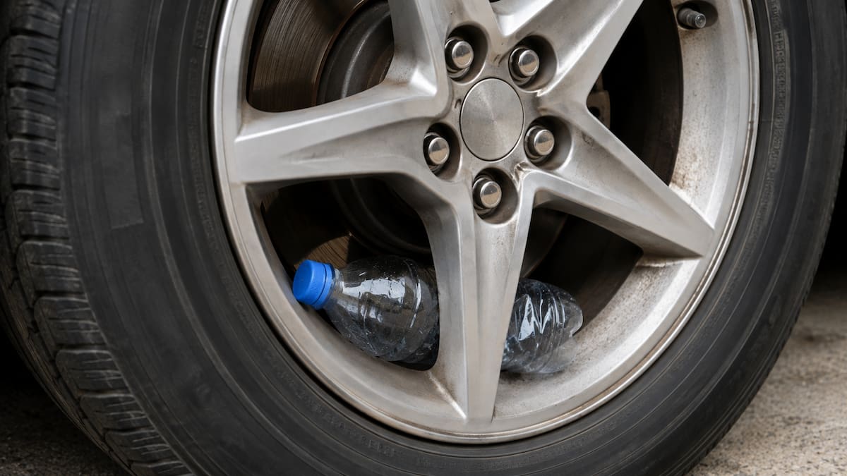 Atención conductores: por qué una simple botella en la rueda del auto puede significar un futuro robo
