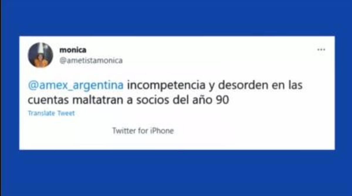 Quejas de usuarios por las tarjetas de American Express. Foto: Twitter.