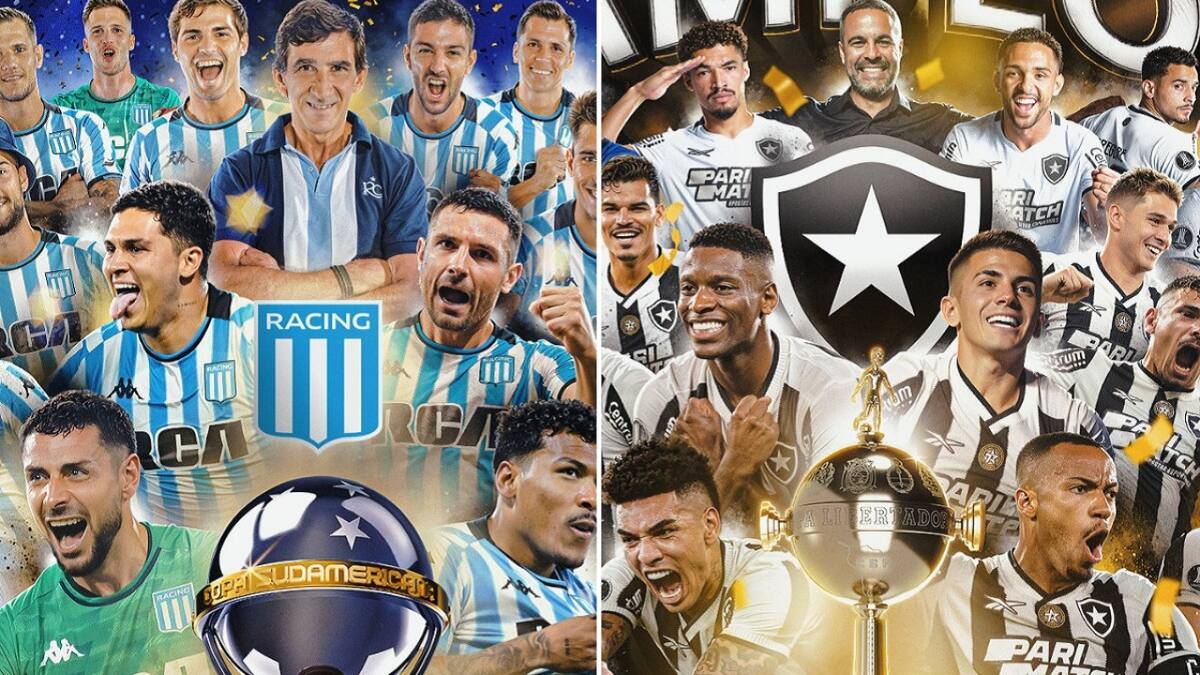 Racing y Botafogo jugarán la Recopa Sudamericana. Fotos: Conmebol