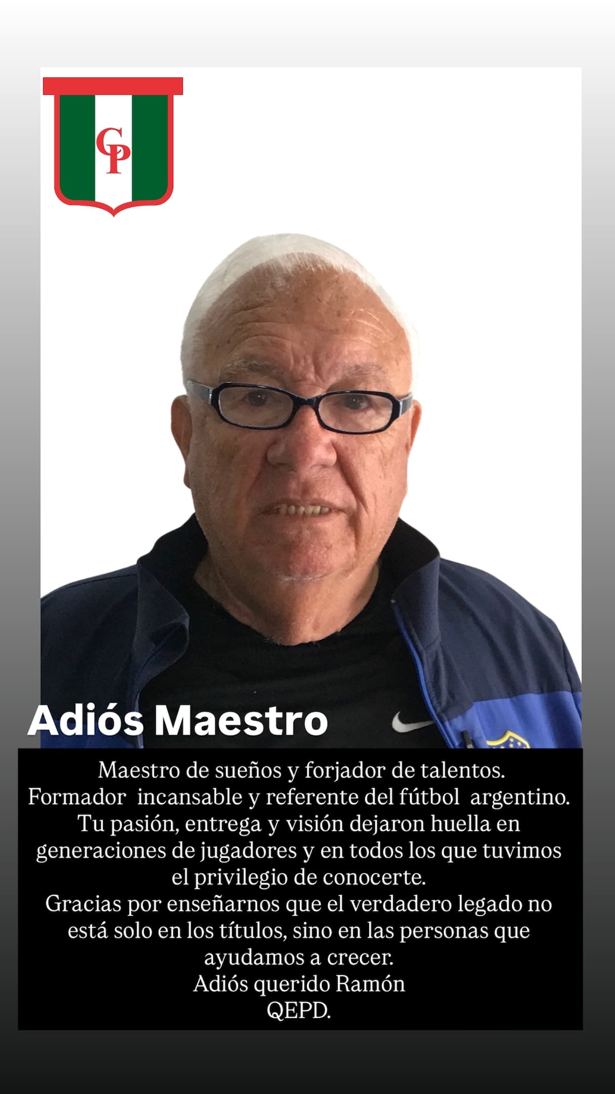Ramón Maddoni murió a los 83 años.