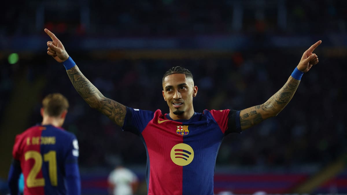 Raphinha continúa con su racha goleadora. Foto: Reuters/ Albert Gea.