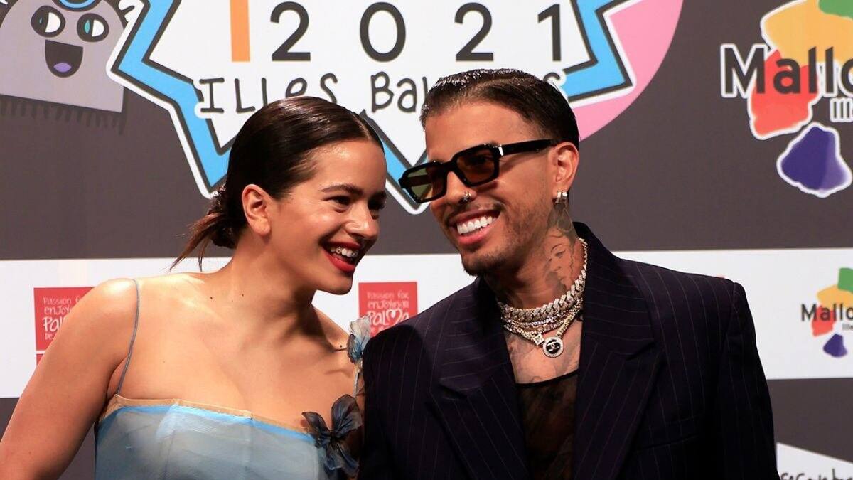 Rauw Alejandro y Rosalía. Foto: X
