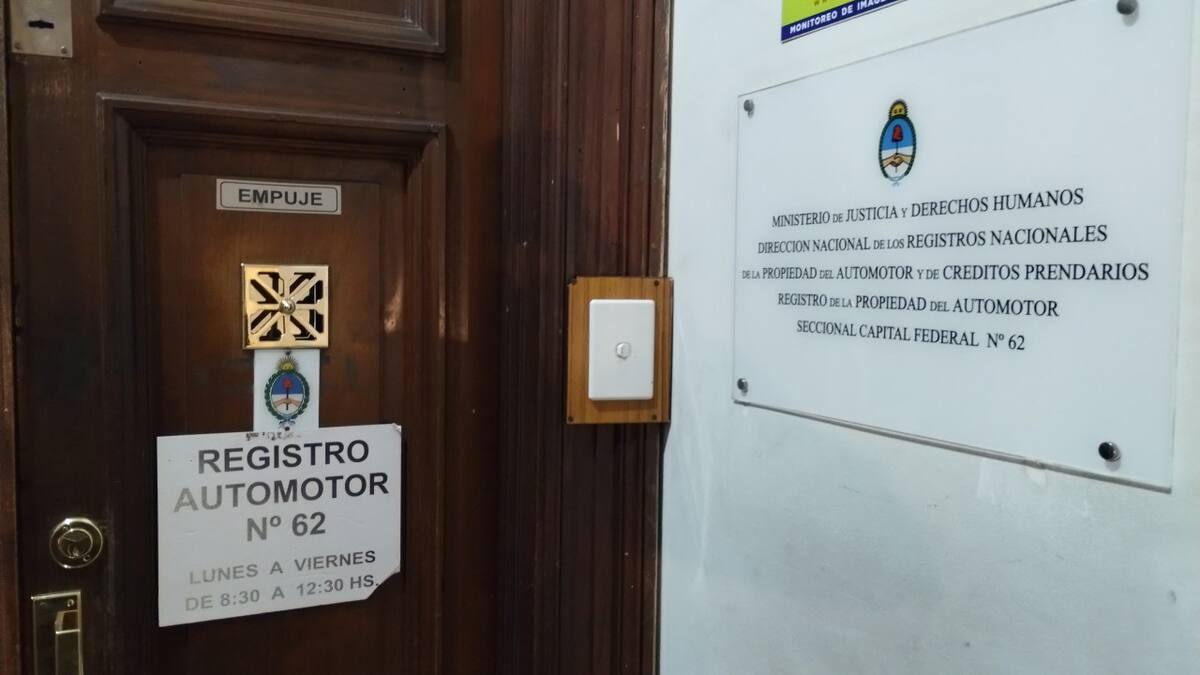 Registro Automotor. Foto: NA.