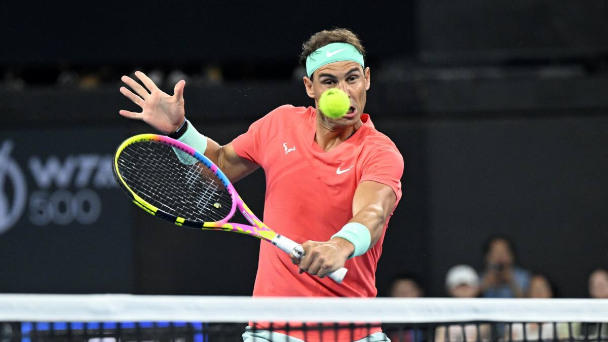 Regreso de Rafael Nadal a los courts en Brisbane. Foto: EFE.