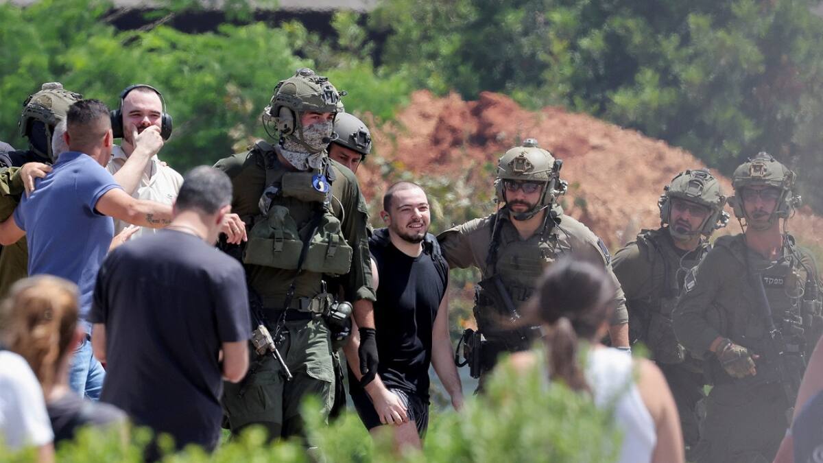 Rescate de cuatro rehenes israelíes. Foto: Reuters.