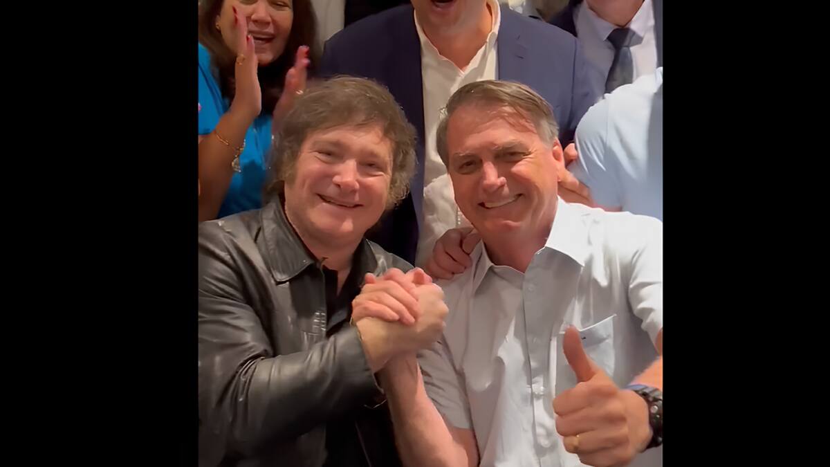 Reunión entre Javier Milei y Jair Bolsonaro. Foto: Captura.