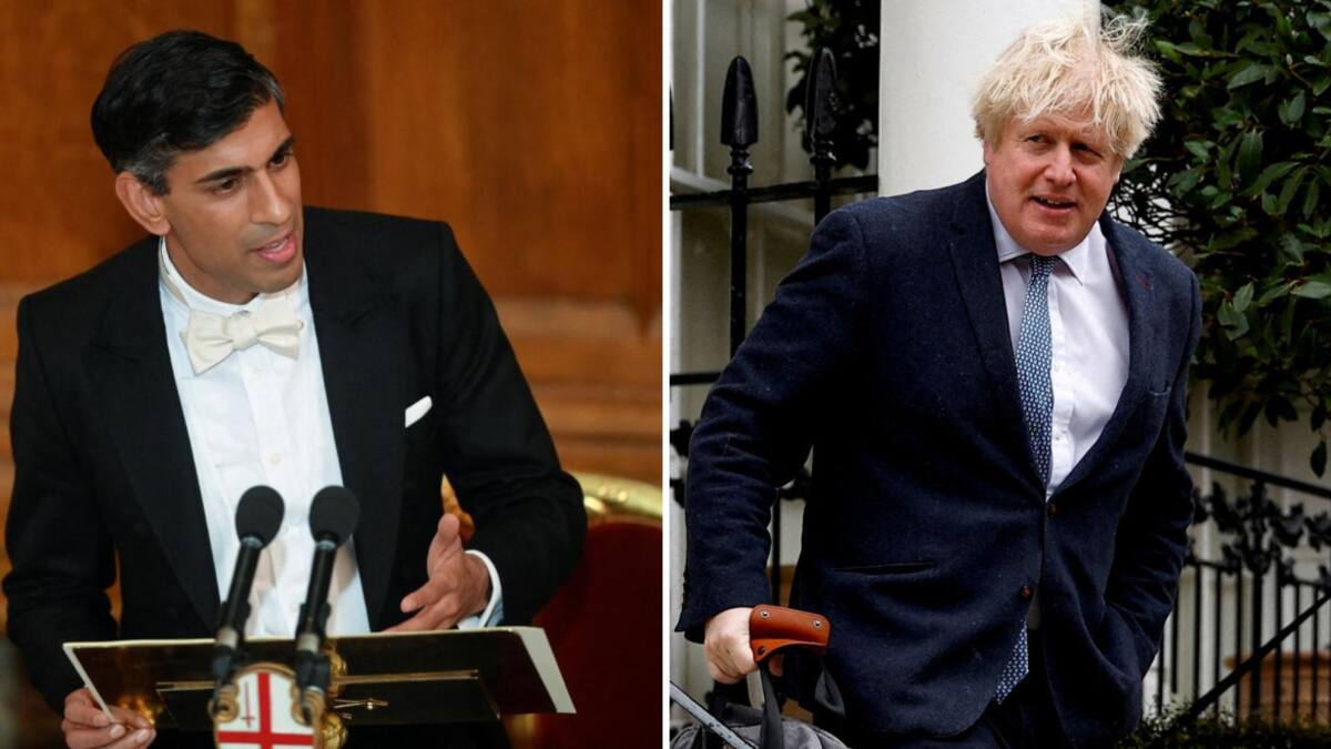 Rishi Sunak y Boris Johnson. Foto: Reuters.