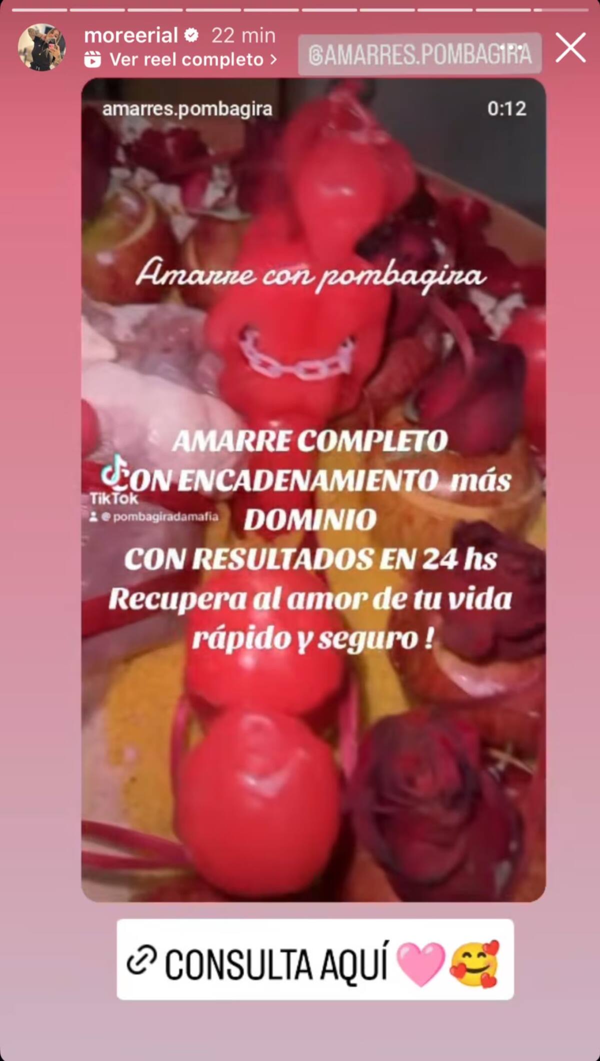 Rituales que promocionó Morena Rial. Foto: Instagram.