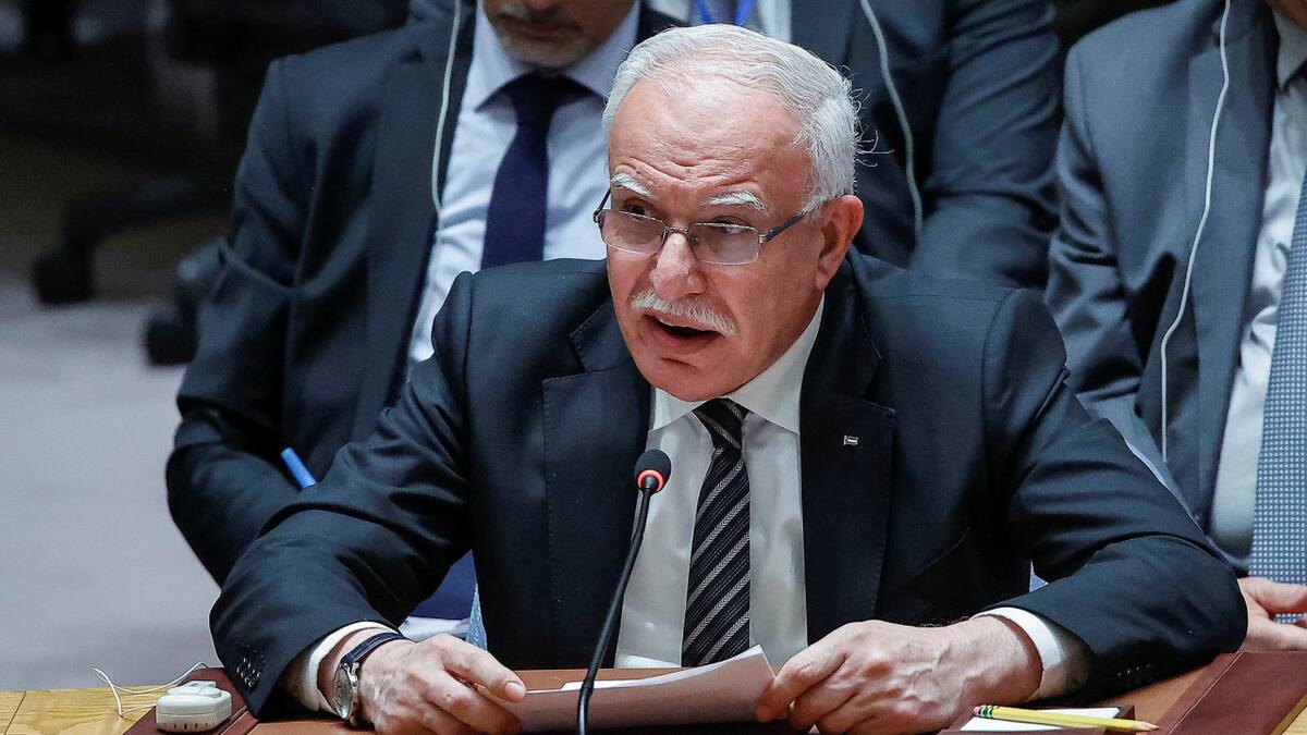 Riyad al Maliki, ministro de Asuntos Exteriores de la Autoridad Nacional Palestina. Foto: REUTERS.