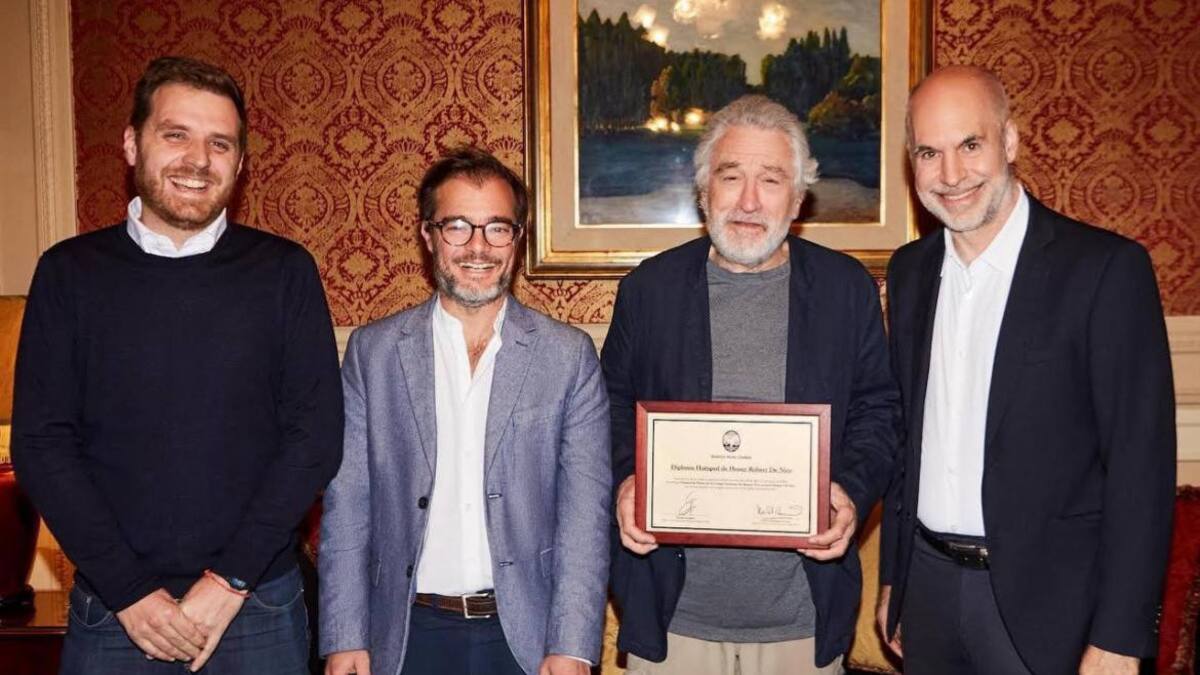 Robert De Niro "Huésped de Honor" de la Ciudad de Buenos Aires, foto Twitter Horacio Rodríguez Larreta