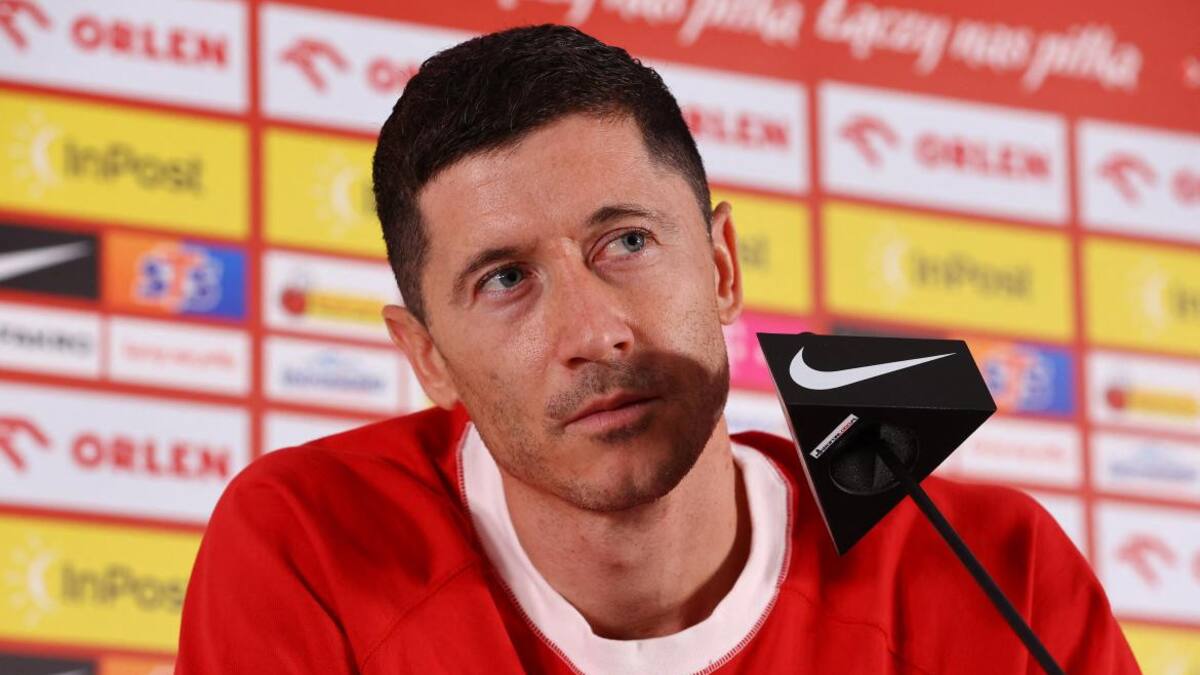 Robert Lewandowski; conferencia de prensa de Polonia. Foto: Reuters.