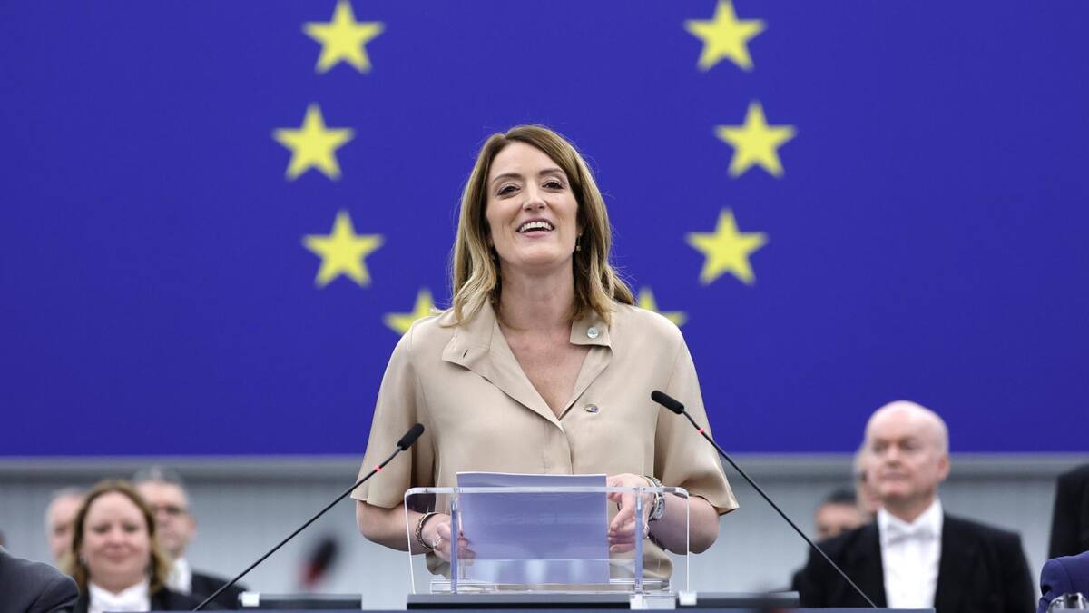 Roberta Metsola fue reelegida como presidenta del Parlamento Europeo. Foto: EFE.