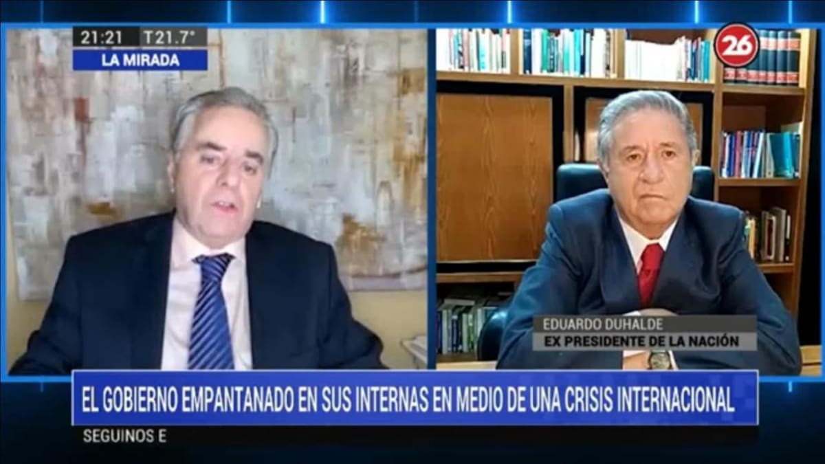 Roberto García junto a Eduardo Duhalde, Canal 26