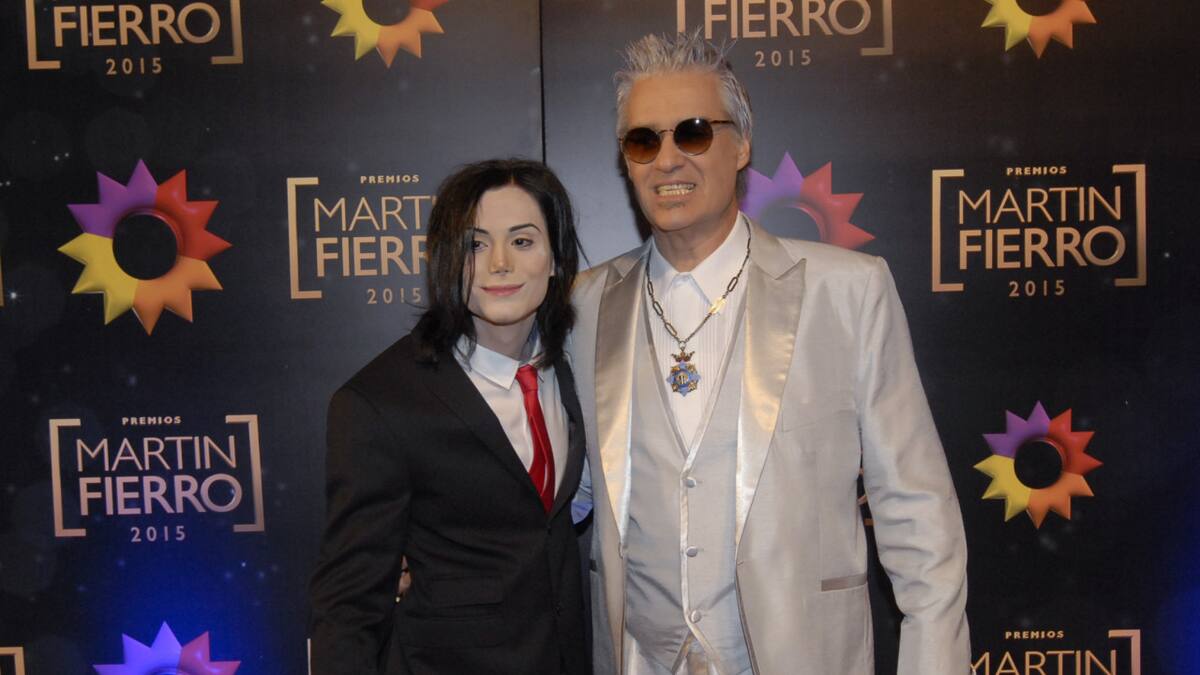 Roberto y Felipe Pettinato en los Martín Fierro del 2015. Foto: NA.