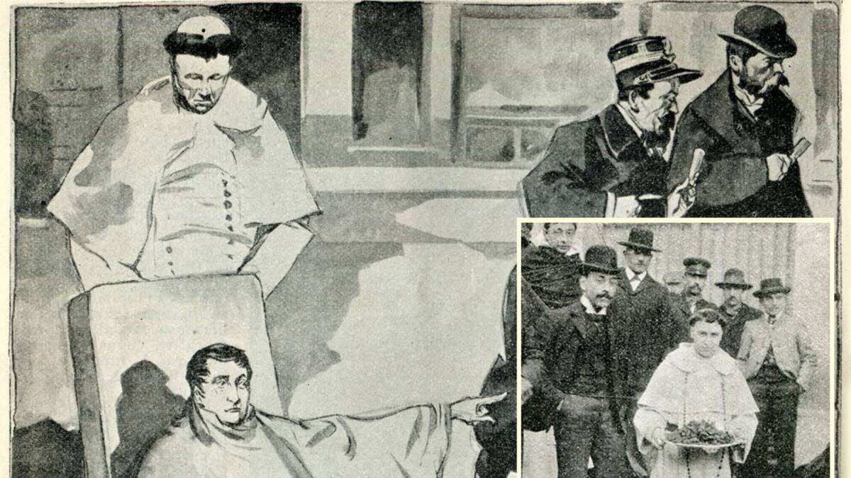 Robo de los dientes de Manuel Belgrano, caricatura de Caras y Caretas.