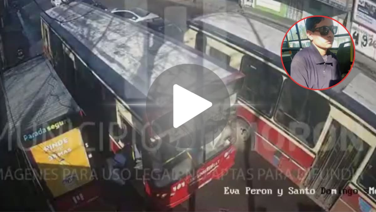 Video: así fue el choque que delató al hombre que robó un colectivo de la línea 216 en Merlo