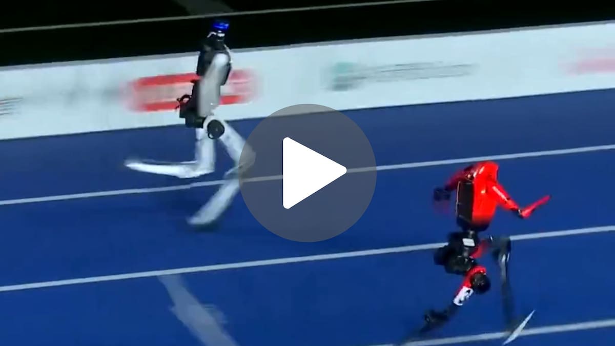 Video: un robot humanoide corrió los 100 metros en 9,39 segundos y superó el récord de Usain Bolt