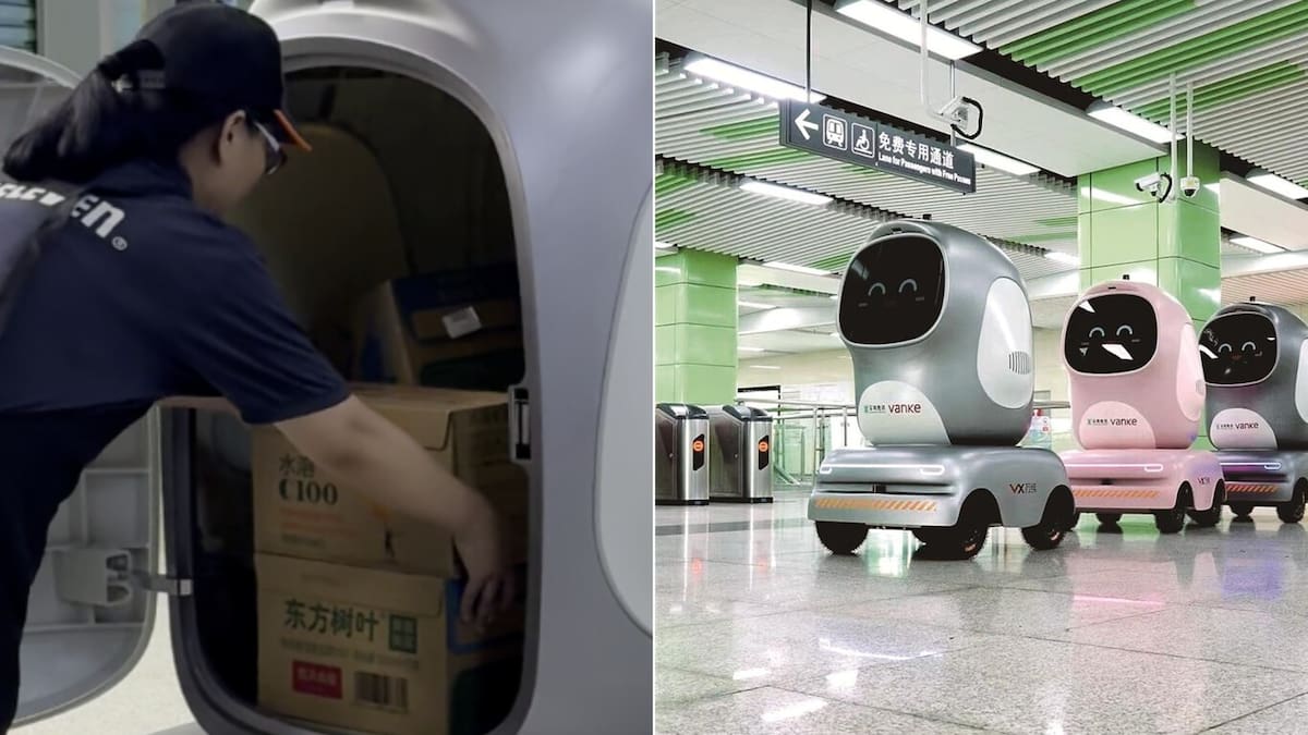 Peligran los repartidores: China ya utiliza robots que viajan en el metro y entregan paquetes