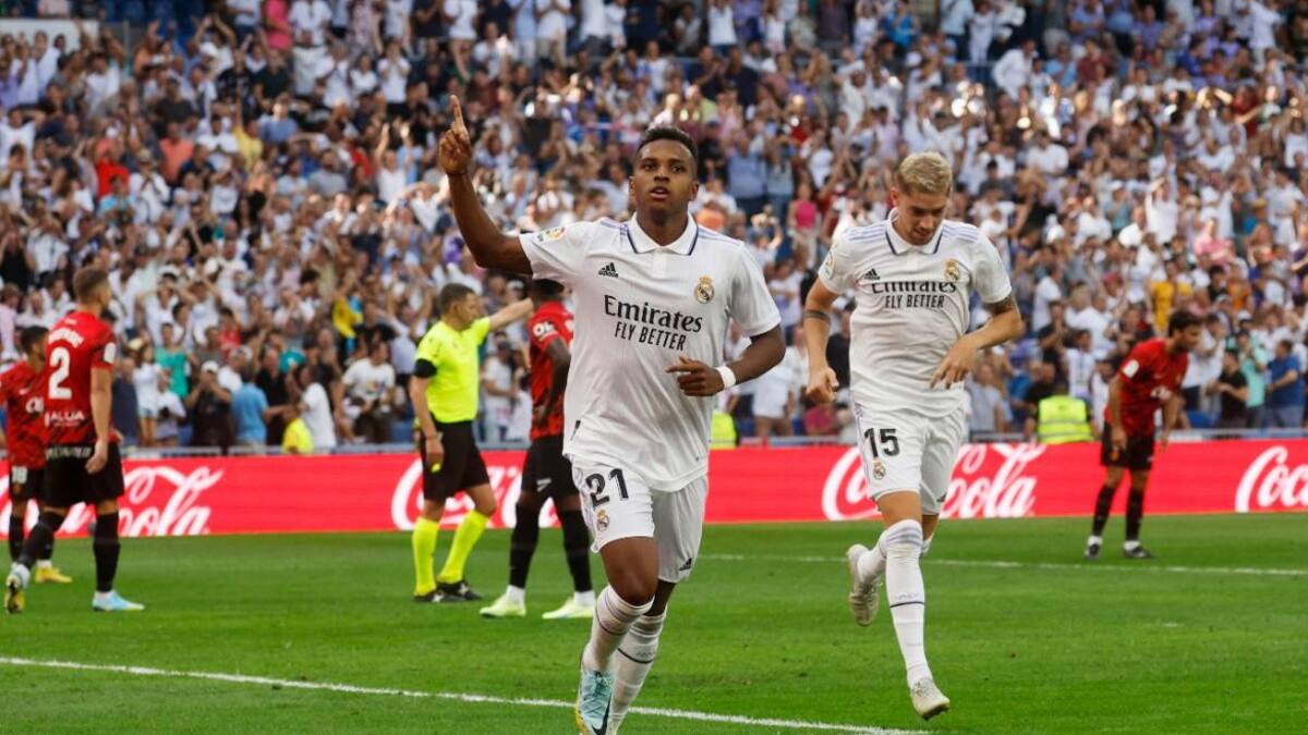 Rodrygo, uno de los goleadores contra Mallorca. Foto: Reuters.