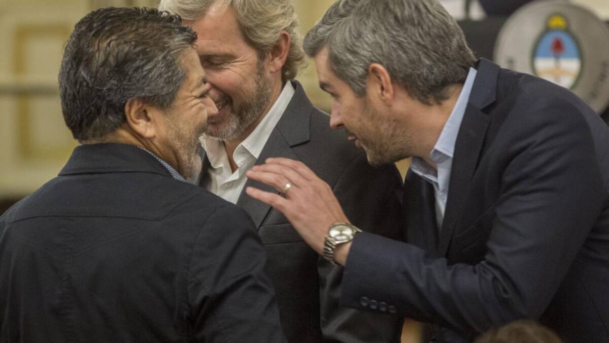 Rogelio Frigerio, Marcos Peña y Gerardo Martínez (NA)