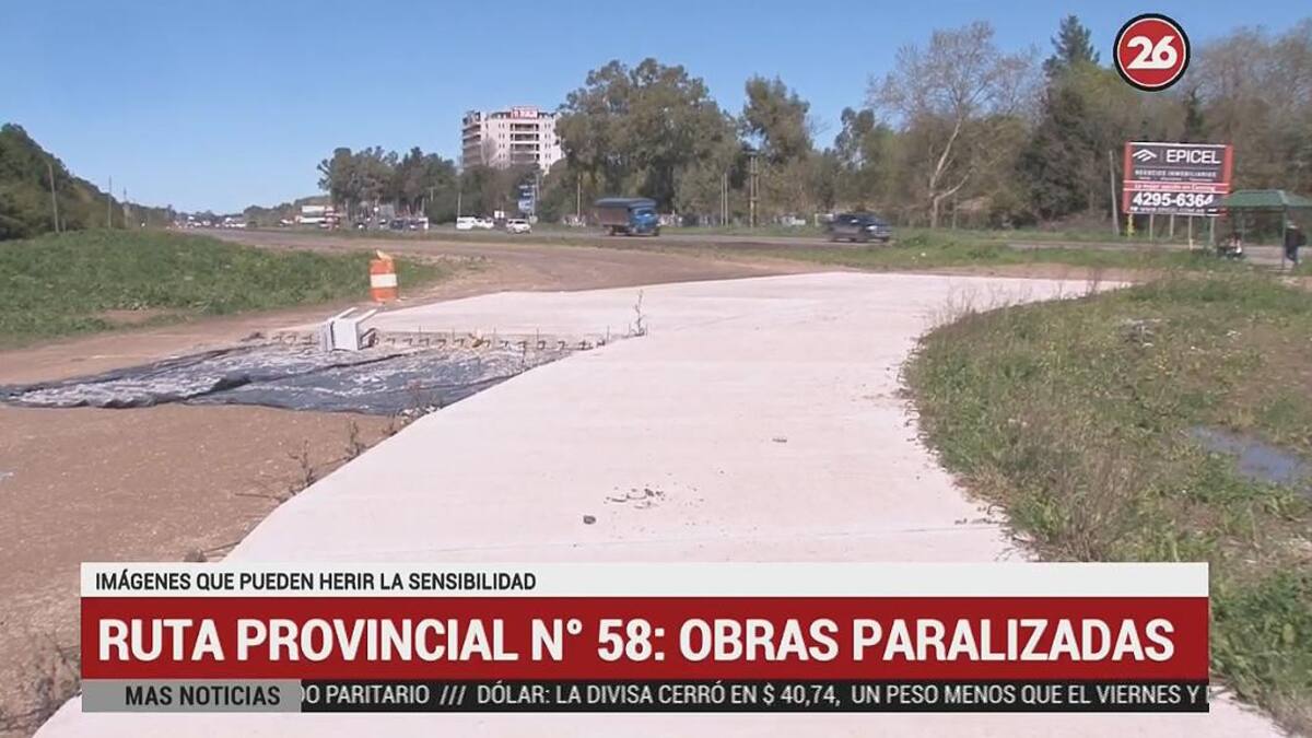 Ruta 58 - Obras paralizadas - Canal 26