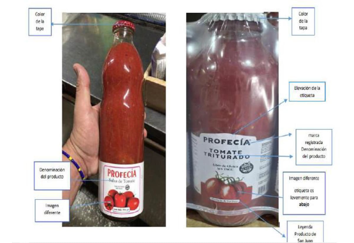 Salsa de tomate prohibida por ANMAT. Foto: ANMAT.
