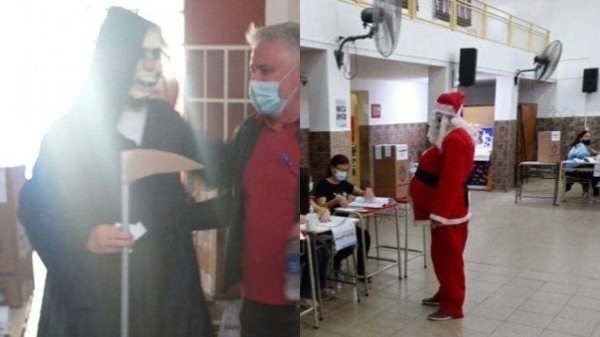 San La Muerte y Papá Noel, foto NA