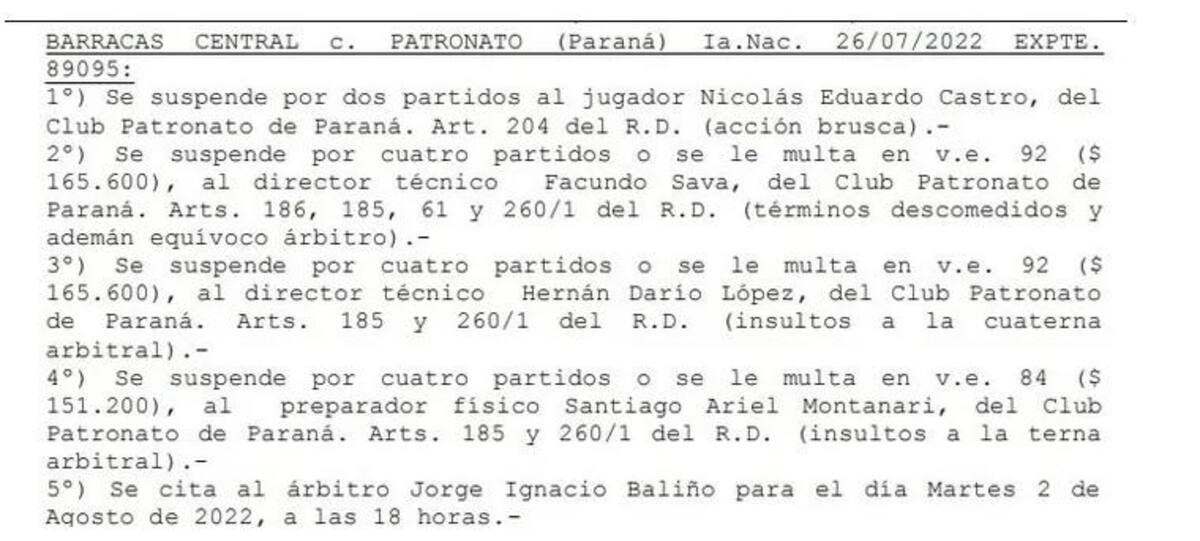 Sanción a Facundo Sava. Foto: NA.