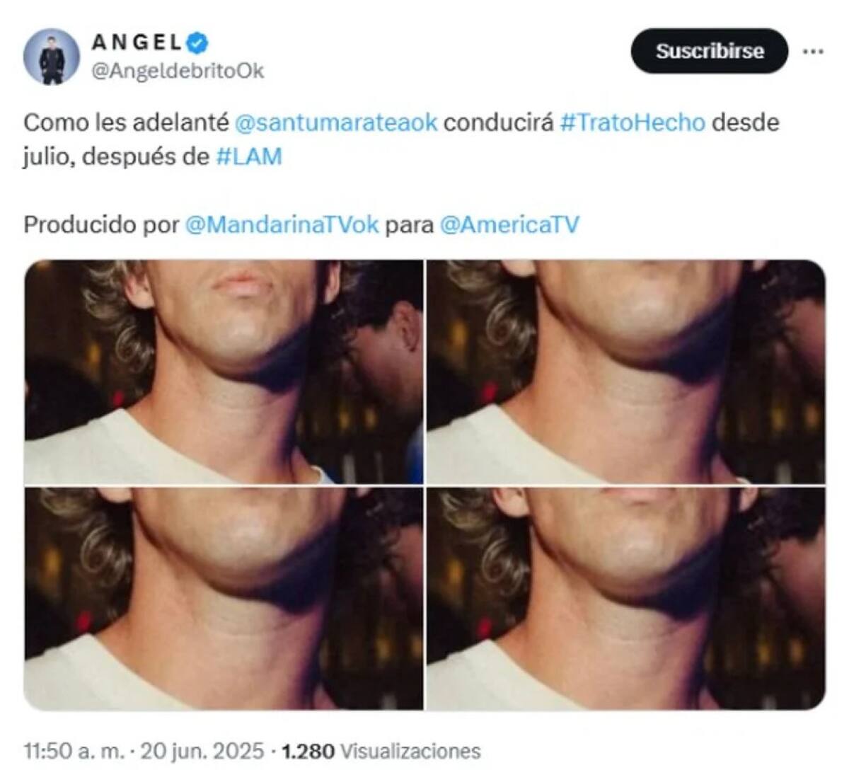 Santi Maratea conducirá un programa de televisión. Foto: Captura X.