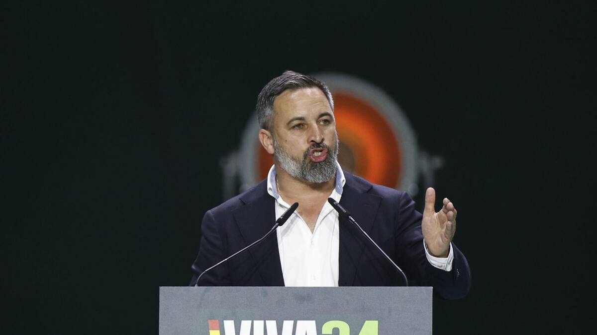 Santiago Abascal en el acto de Vox. Foto: EFE.