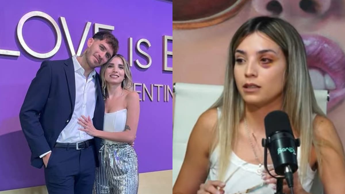 Santiago Martínez y Emily Ceco, participantes de Love is Blind. Foto: Instagram/santunahuel - captura Bondi Live.