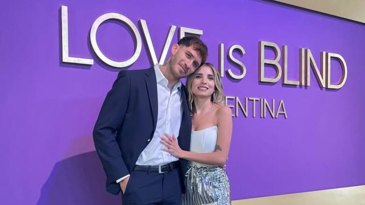 Santiago Martínez y Emily Ceco, participantes de Love is Blind. Foto: Instagram/santunahuel